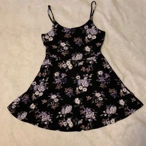 Black and purple floral dress